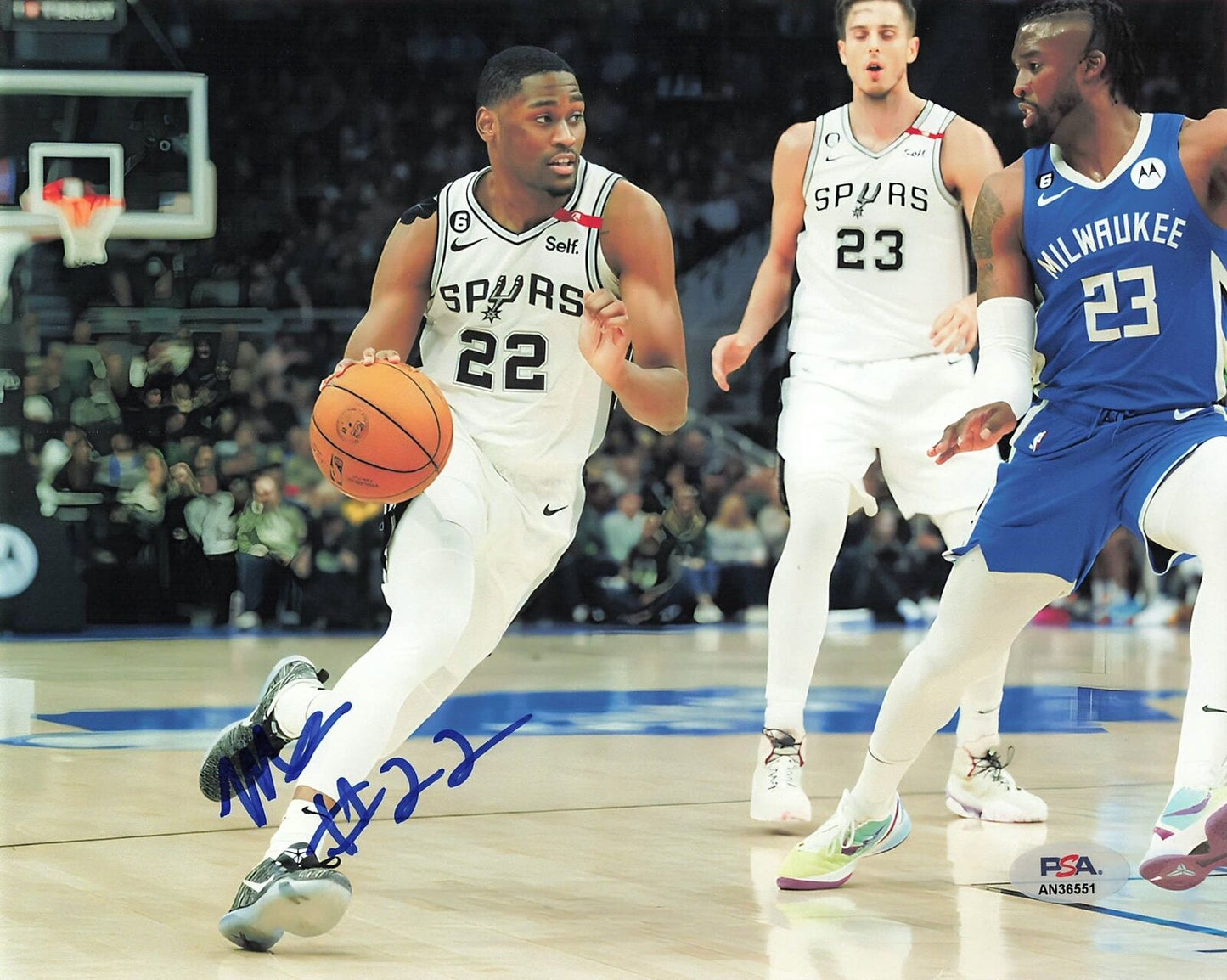 MALAKI BRANHAM signed 8x10 Photo PSA/DNA San Antonio Spurs Autographed