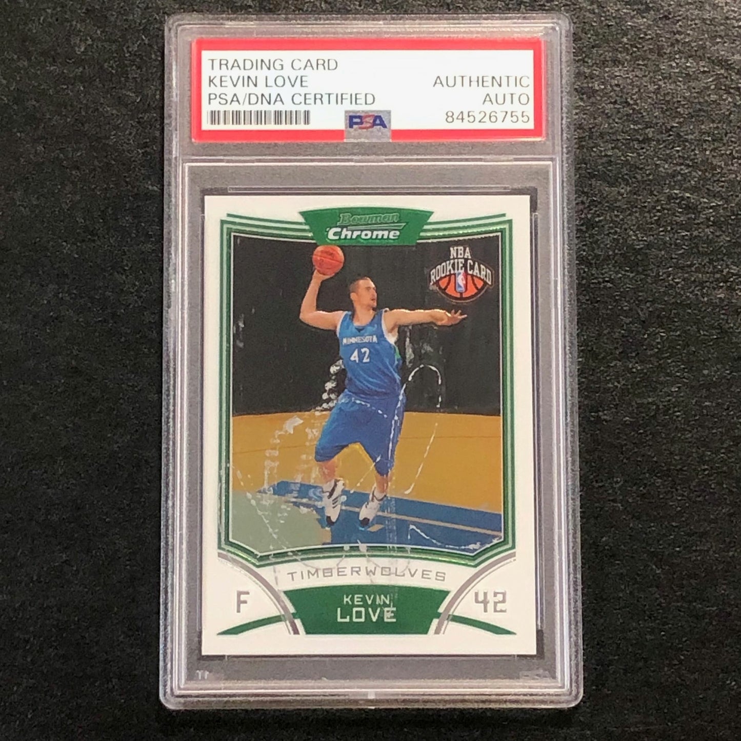 2008-09 Bowman Chrome #115 Kevin Love Signed Card AUTO PSA Slabbed RC Timberwolv