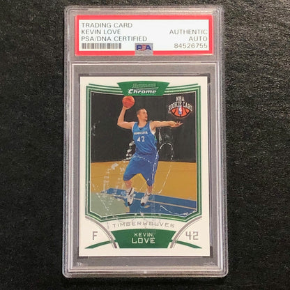 2008-09 Bowman Chrome #115 Kevin Love Signed Card AUTO PSA Slabbed RC Timberwolv