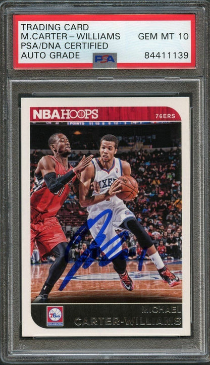 2014-15 NBA Hoops #74 Michael Carter-Williams Signed Card AUTO 10 PSA Slabbed 76