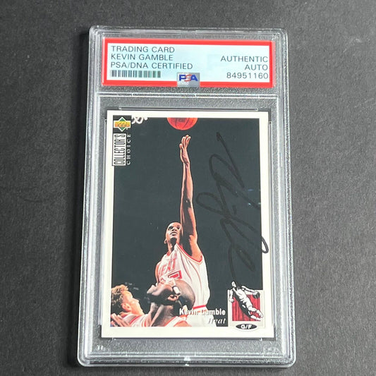 1993-94 Upper Deck #330 Kevin Gamble Signed Card AUTO PSA Slabbed Heat