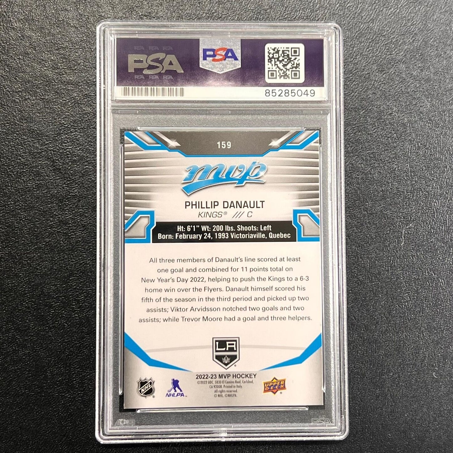 2022-23 Upper Deck MVP Hockey #159 Phillip Danault Signed Card AUTO PSA/DNA slab