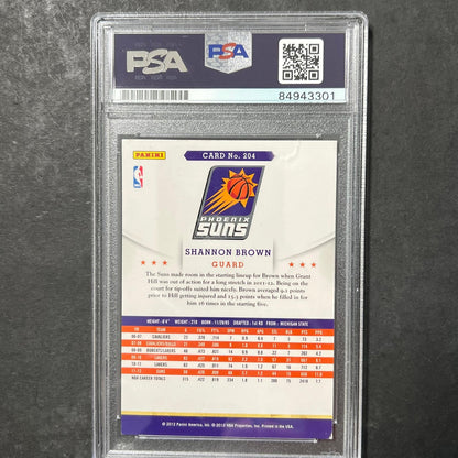 2012 Panini #204 Shannon Brown Signed Card AUTO PSA Slabbed Suns