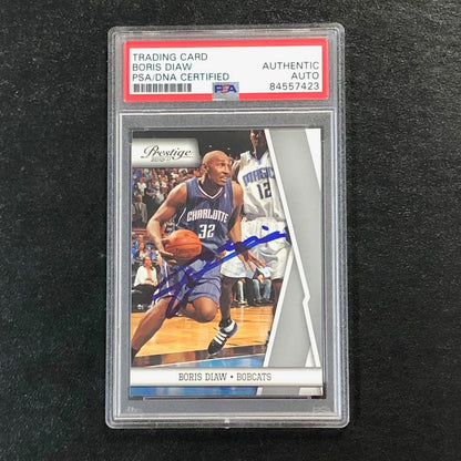 2010-11 Panini Prestige #9 Boris Diaw Signed Card AUTO PSA Slabbed Bobcats