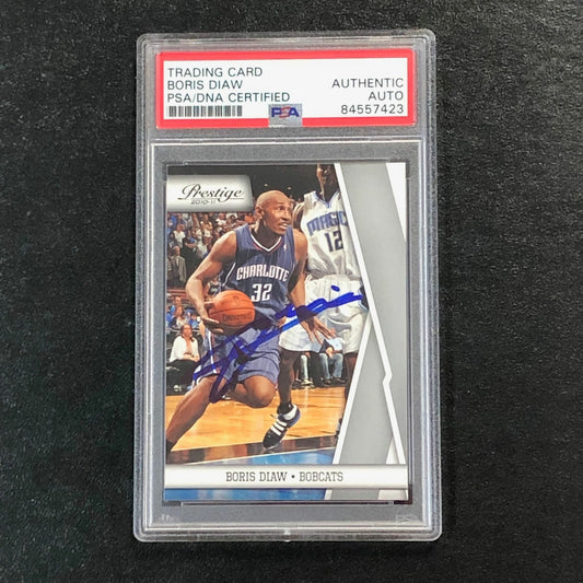 2010-11 Panini Prestige #9 Boris Diaw Signed Card AUTO PSA Slabbed Bobcats