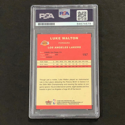 2004-05 Fleer #197 Traditions Luke Walton  Signed Card AUTO 10 PSA Slabbed Laker