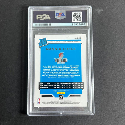 2019-20 Donruss Rated Rookie #223 Nassir Little Signed Rookie Card AUTO 10 PSA S