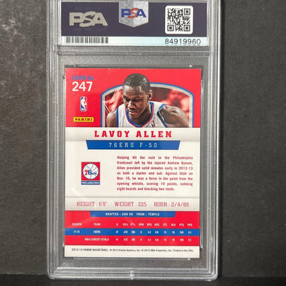 2012-13 PANINI #247 LAVOY ALLEN Signed Card AUTO PSA Slabbed 76ers