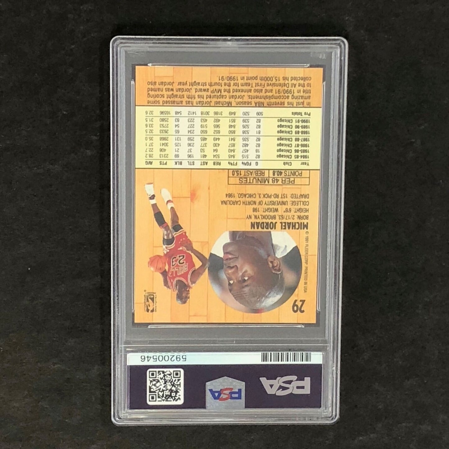 1991 Fleer #29 Michael Jordan PSA 7 NM Bulls