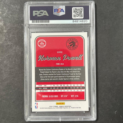 2016-17 Panini-Donruss #109 Norman Powell Signed Card AUTO 10 PSA Slabbed Raptor