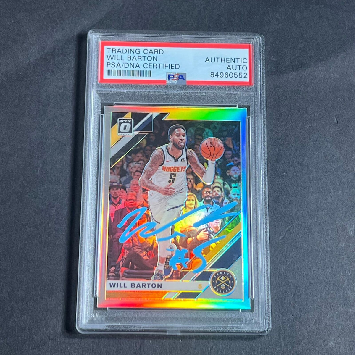 2019-20 Donruss Optic Cracked Ice #76 Will Barton Signed Card AUTO PSA Slabbed N