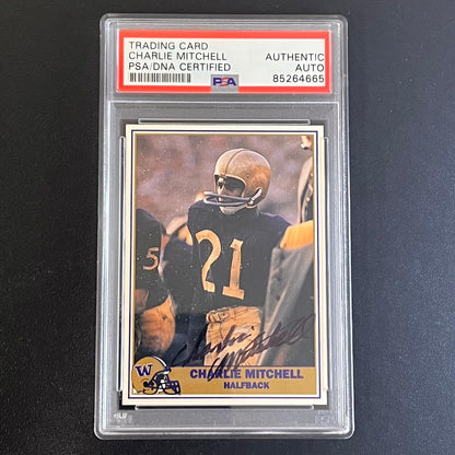 Pacific Football Greats #28 Charlie Mitchell Signed Card PSA Slabbed