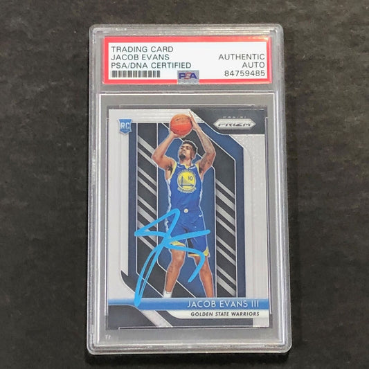 2018-19 Panini Prizm #212 Jacob Evans Signed Rookie Card AUTO PSA Slabbed RC War