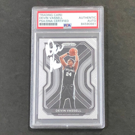 2020-21 Panini Prizm #252 Devin Vassell Signed Card AUTO PSA/DNA Slabbed RC Spur