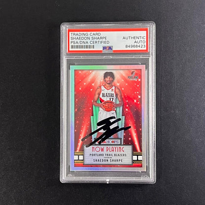 2022-23 Panini Hoops #7 Shaedon Sharpe Signed Card AUTO PSA Slabbed RC Trail Bla