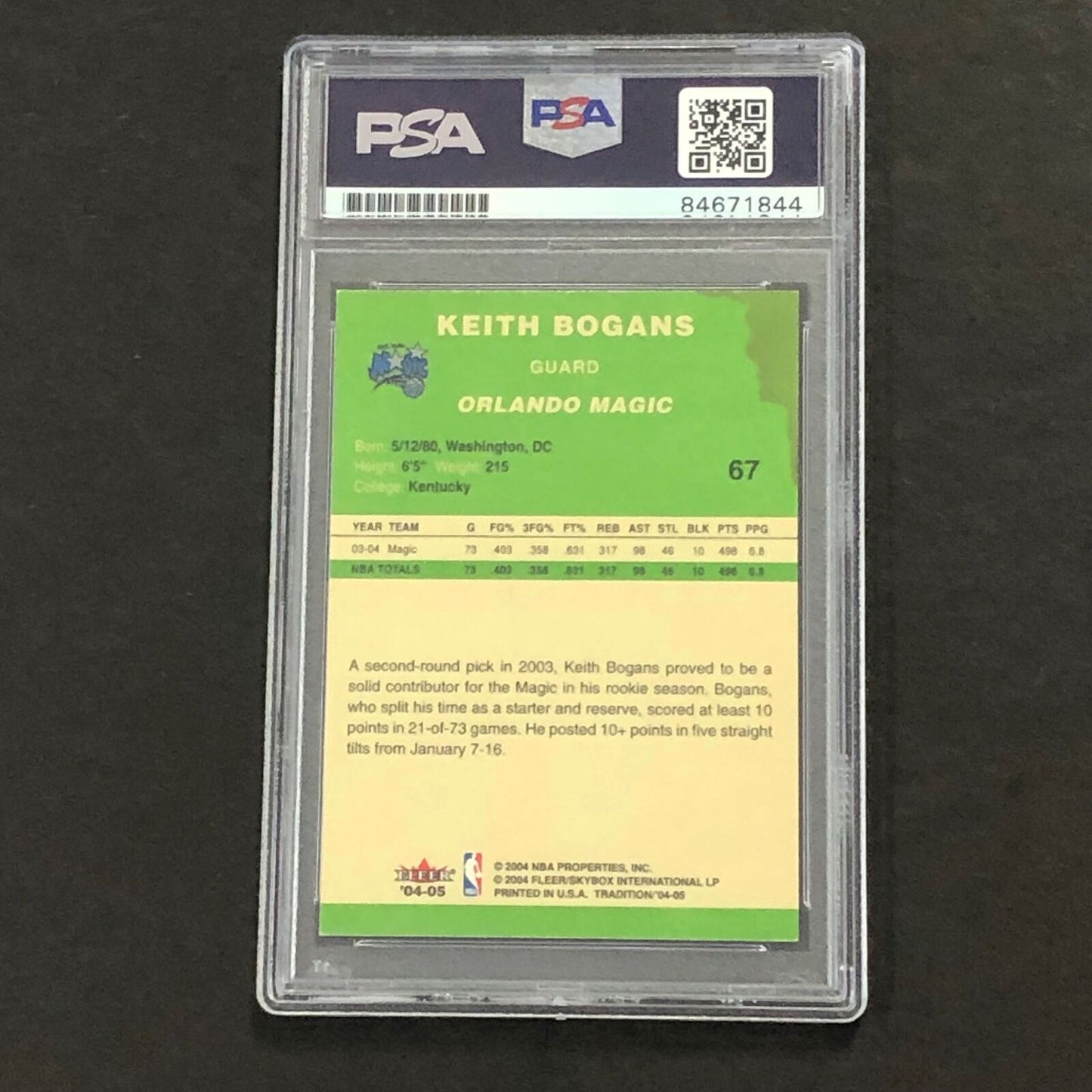 2004-05 Fleer #67 Keith Bogans Signed Card AUTO 10 PSA/DNA Slabbed Magic