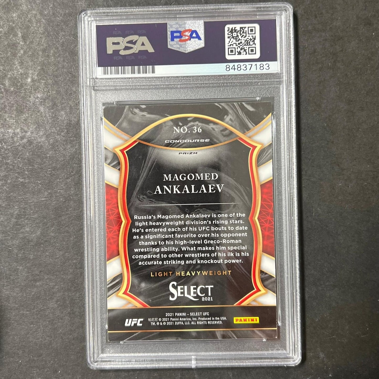 2021 Panini Select #36 Magomed Ankalaev Signed Card AUTO PSA Slabbed
