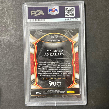2021 Panini Select #36 Magomed Ankalaev Signed Card AUTO PSA Slabbed