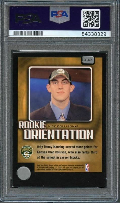 2003-04 Upper Deck Victory #112 Nick Collison Signed Card AUTO PSA Slabbed RC So
