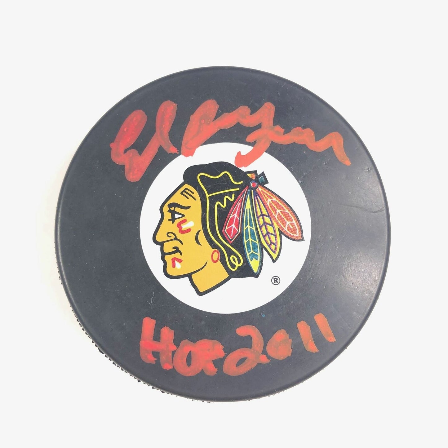 Ed Belfour signed Hockey Puck PSA/DNA Chicago Blackhawks Autographed