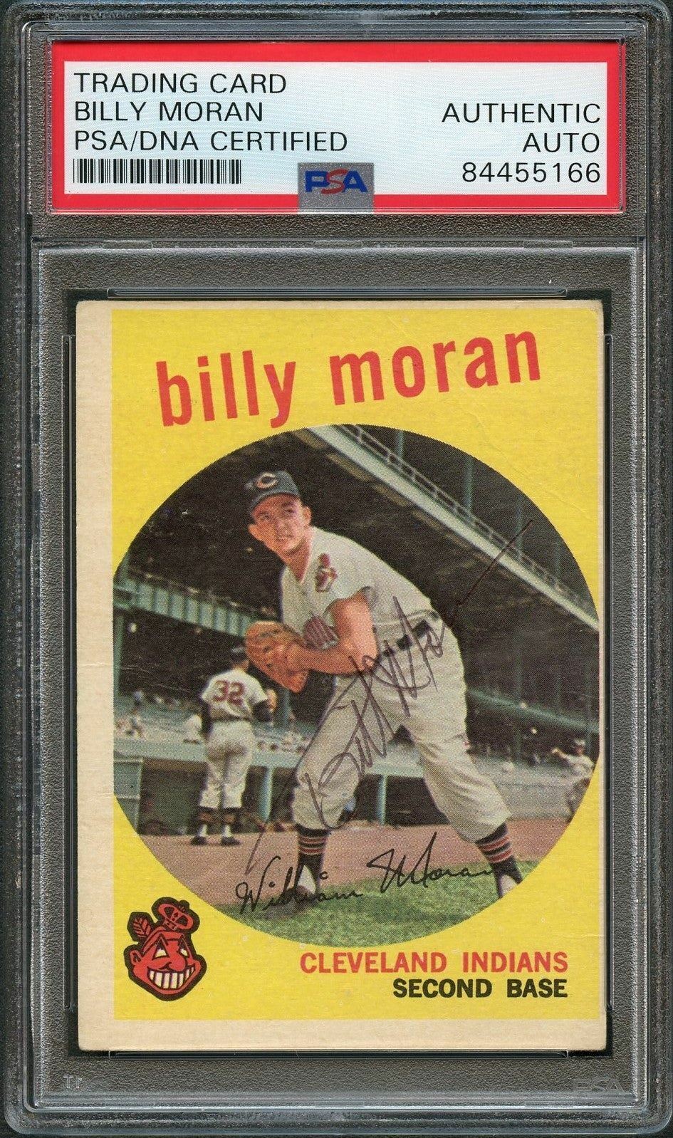 1959 Topps #196 Billy Moran Signed Card PSA Slabbed Auto Cleveland