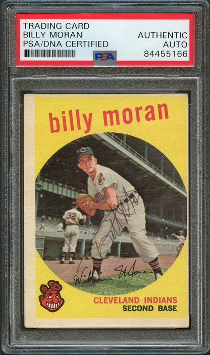 1959 Topps #196 Billy Moran Signed Card PSA Slabbed Auto Cleveland