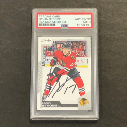 2020-21 O-Pee-Chee #442 Dylan Strome Signed Card AUTO PSA slabbed Blackhawks