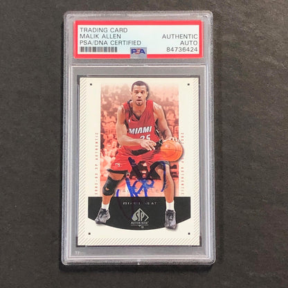 2002-03 Upper Deck SP Authentic #45 Malik Allen Signed Card AUTO PSA Slabbed Hea