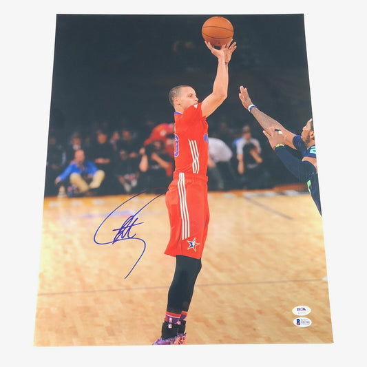 Stephen Curry signed 16x20 photo PSA/DNA Golden State Warriors Autographed