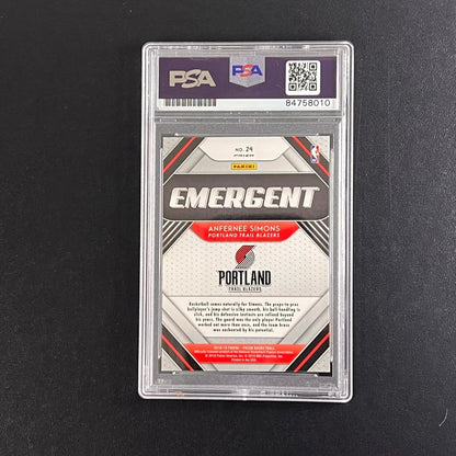 2018-19 Panini Prizm Emergence #24 ANFERNEE SIMONS Signed Card AUTO 10 PSA Slabb