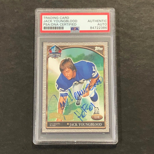 2001 Topps Football #JY Signed Card Jack Youngblood PSA Slabbed Auto Rams