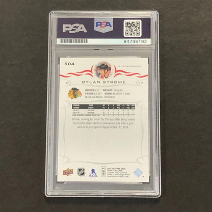 2018-19 Upper Deck Update #504 Dylan Strome Signed Card AUTO PSA slabbed Blackha