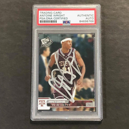 2005 PressPass #39 Antoine Wright Signed Card PSA Slabbed Texas A&M