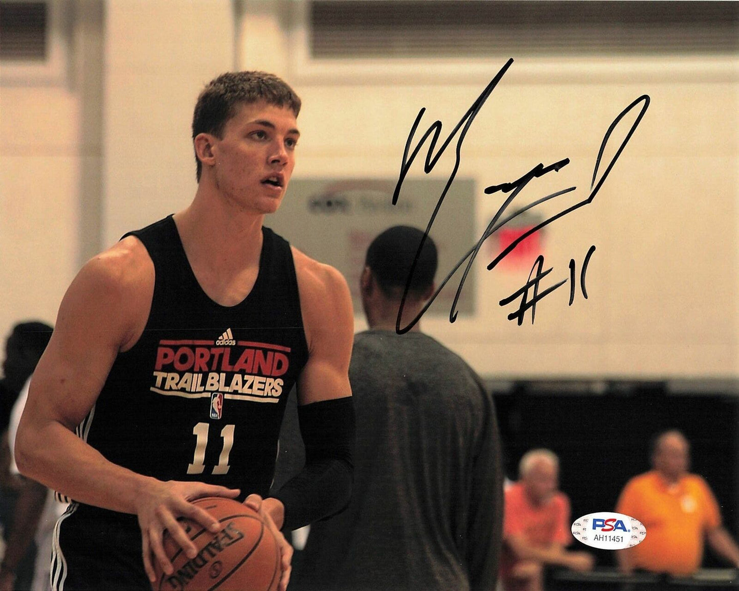 Meyers Leonard signed 8x10 photo PSA/DNA Portland Trailblazers Autographed Heat