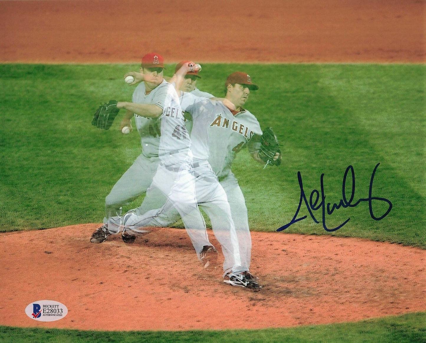 John Lackey signed 8x10 photo BAS Beckett Anaheim Angels Autographed