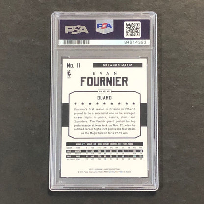 2015-16 NBA Hoops Evan Fournier #11 Signed Card AUTO Gem Mint 10 PSA/DNA Encapsu