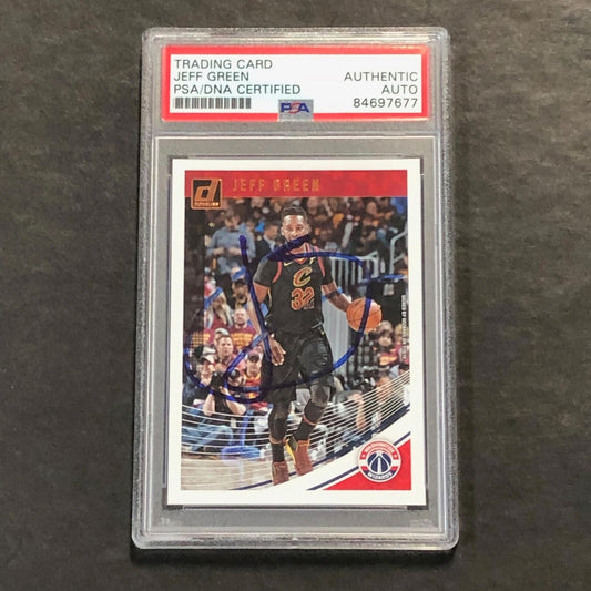 2018-19 Panini Donruss #133 Jeff Green Signed Card AUTO PSA/DNA Slabbed Cavalier