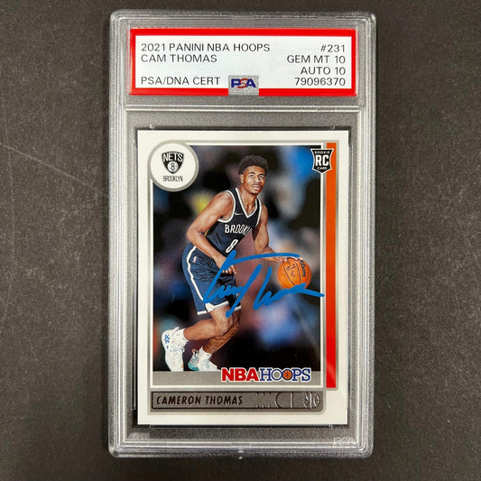 2021 Panini Hoops #231 Cameron Thomas Signed Card  AUTO 10 PSA/DNA Slabbed
