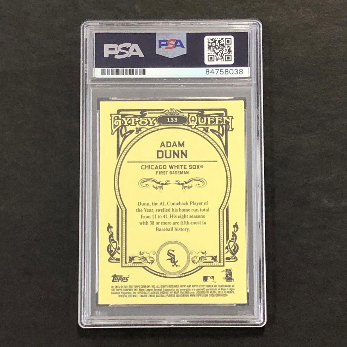 2013 Topps Gypsy Queen #133 Adam Dunn Signed Card PSA Slabbed Auto White Sox
