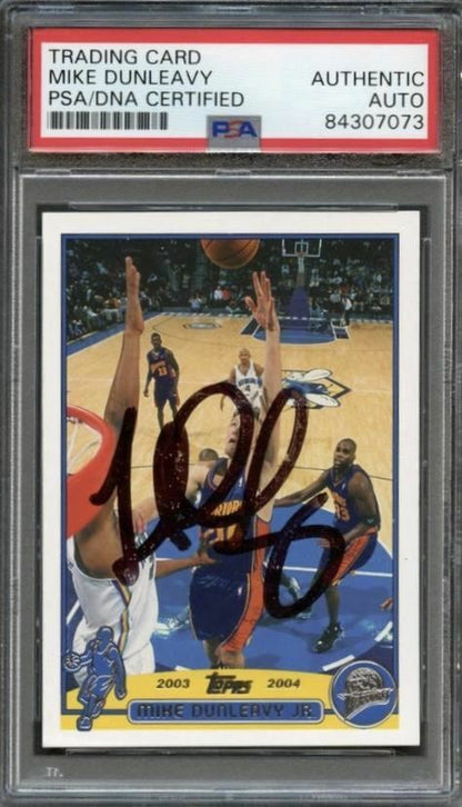 2003-04 Topps #37 Mike Dunleavy Signed Card AUTO PSA Slabbed Warriors