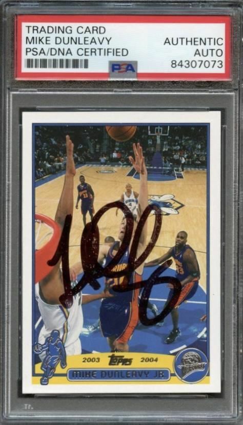 2003-04 Topps #37 Mike Dunleavy Signed Card AUTO PSA Slabbed Warriors