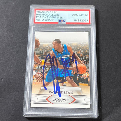 2009-10 Panini Prestige #77 Rashard Lewis Signed Card AUTO 10 PSA/DNA Slabbed Ma