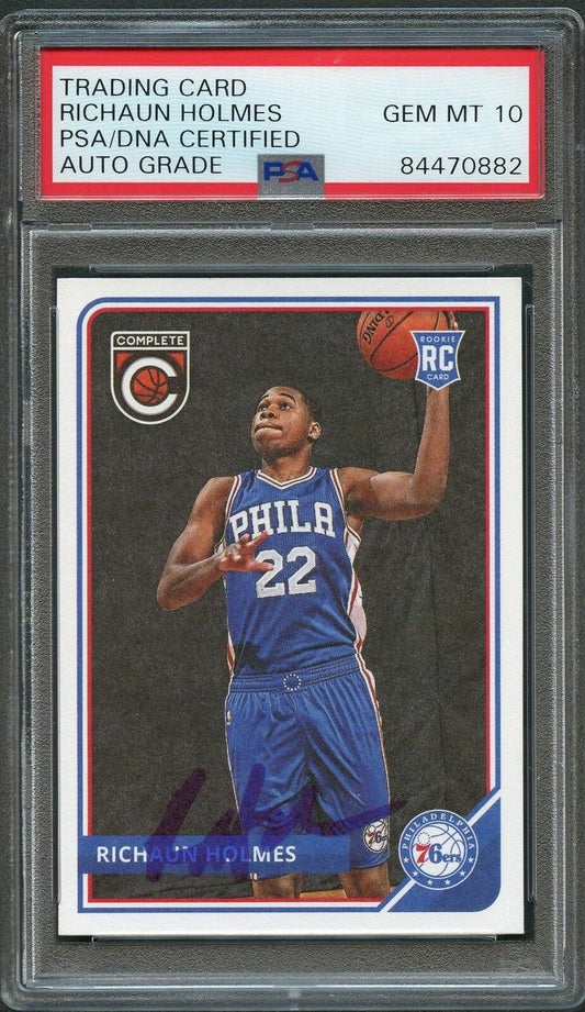 2015-16 Panini Complete #292 Richaun Holmes Signed Card AUTO 10 PSA Slabbed