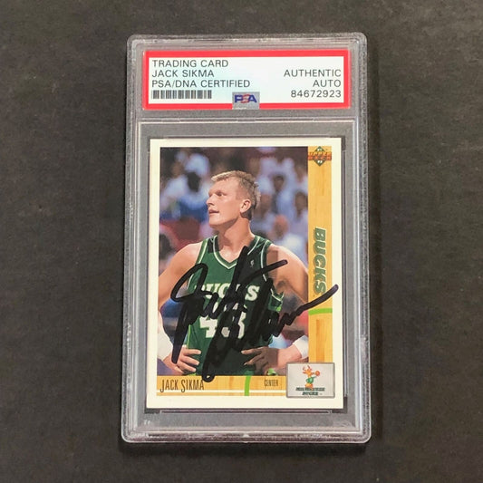 1991-92 Upper Deck #370 Jack Sikma Signed Card PSA/DNA Slabbed Bucks