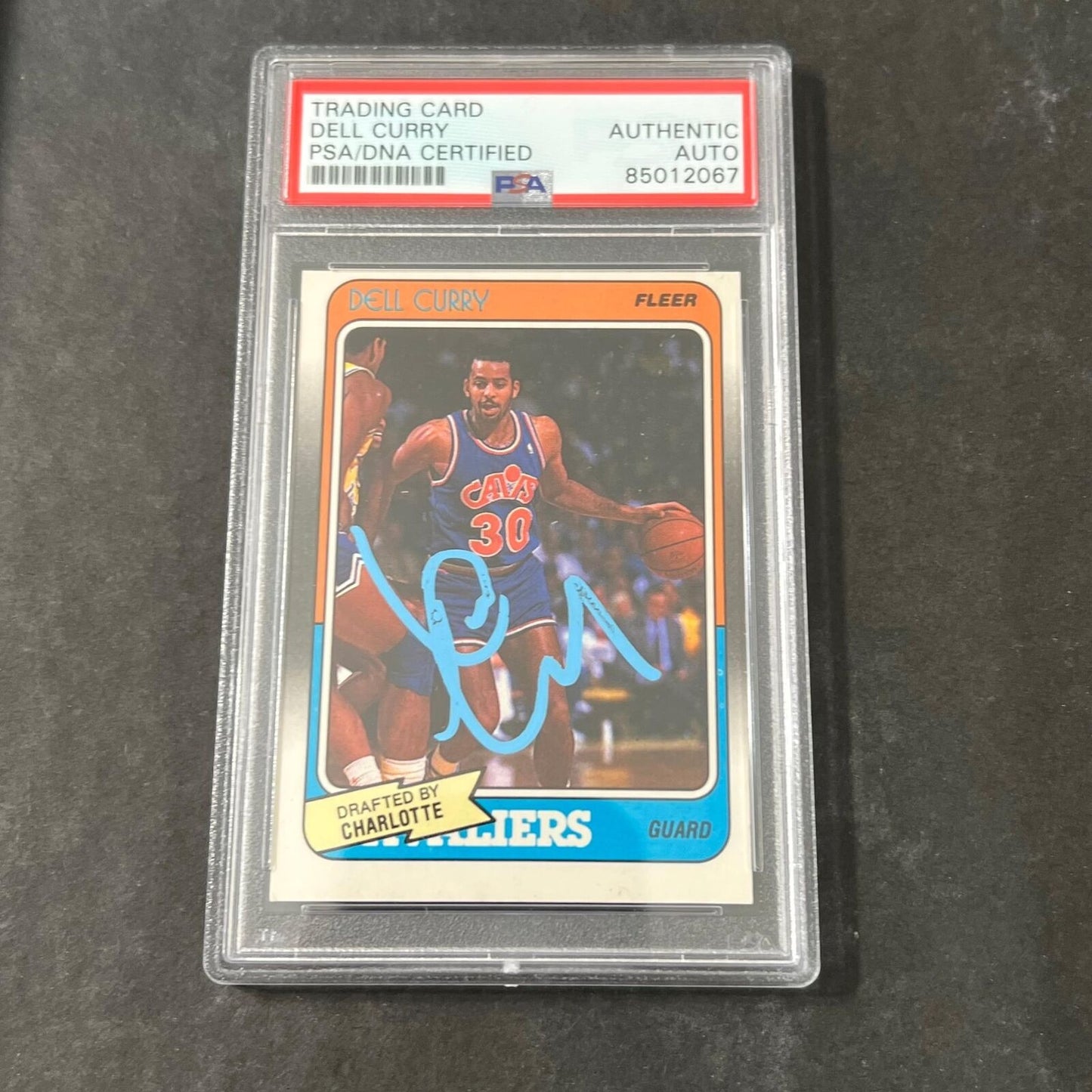 1988 Fleer #14 Dell Curry Signed Card AUTO PSA/DNA Slabbed Hornets