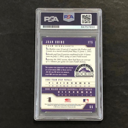 2003 Donruss Team Heroes #175 JUAN URIBE Signed Card PSA Slabbed Auto Rockies