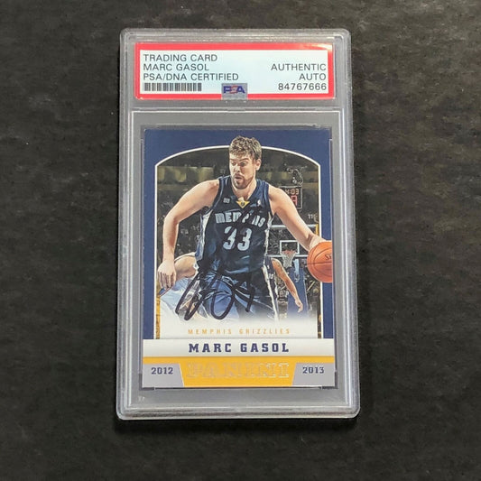 2012-13 Panini Basketball #110 Marc Gasol Signed Card AUTO PSA Slabbed Grizzlies