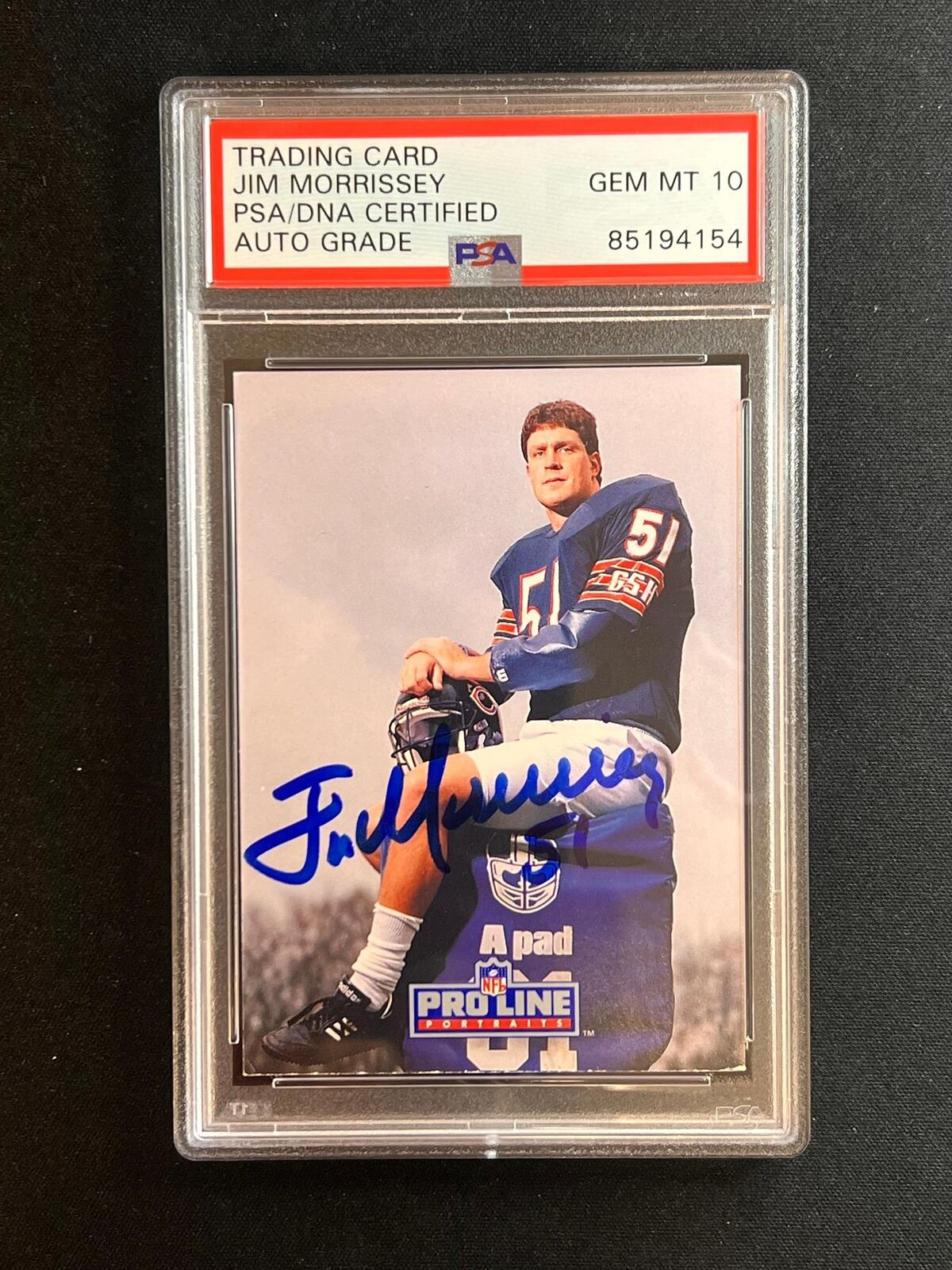 1991 NFL #245 Jim Morrissey signed card PSA Slabbed Signed Auto