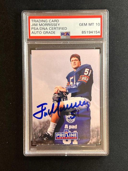 1991 NFL #245 Jim Morrissey signed card PSA Slabbed Signed Auto