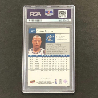 2009-10 Upper Deck Basketball #197 Caron Butler Signed Card AUTO PSA Slabbed Wiz